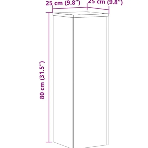 vidaXL plantestativer 2 stk. 25x25x80 cm konstrueret træ hid