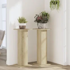 vidaXL plantestativer 2 stk. 30x30x80 cm konstrueret træ sonoma-eg