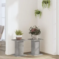 vidaXL plantestativer 2 stk. 30x30x40 cm konstrueret træ betongrå