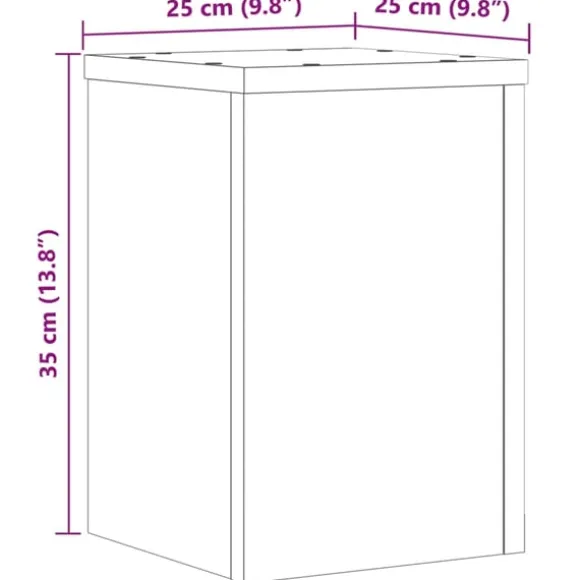 vidaXL plantestativer 2 stk. 25x25x35 cm konstrueret træ røget eg