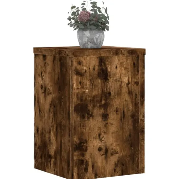 vidaXL plantestativer 2 stk. 25x25x35 cm konstrueret træ røget eg