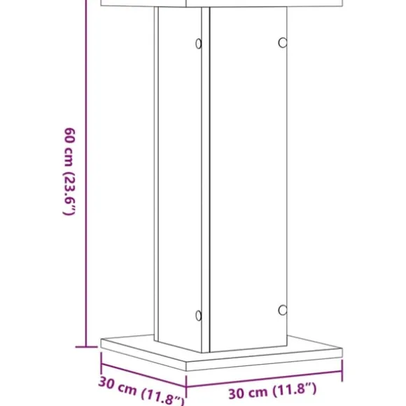 vidaXL plantestativer 2 stk. 30x30x60 cm konstrueret træ sonoma-eg