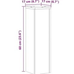 vidaXL plantestativer 2 stk. 17x17x60 cm konstrueret træ antikt træ
