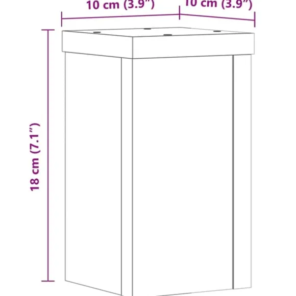 vidaXL plantestativer 2 stk. 10x10x18 cm konstrueret træ røget eg