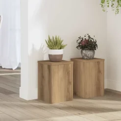 vidaXL plantestativer 2 stk. 20x20x30 cm konstrueret træ egetræsfarvet