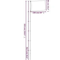 vidaXL Polen flag og flagstang 5,55 m aluminium