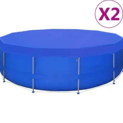 vidaXL poolovertræk 2 stk. 460 cm 90 g/m² PE rundt - Poolovertræk