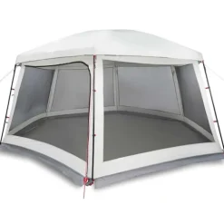 vidaXL pooltelt med aftagelig flue og netvægge 618x532 cm grå