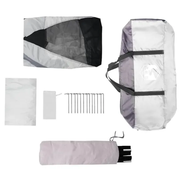 vidaXL pooltelt med aftagelig flue og netvægge 618x532 cm grå
