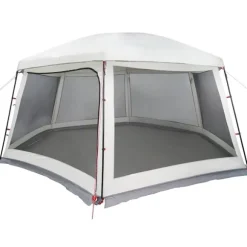 vidaXL pooltelt med aftagelig flue og netvægge 618x532 cm grå