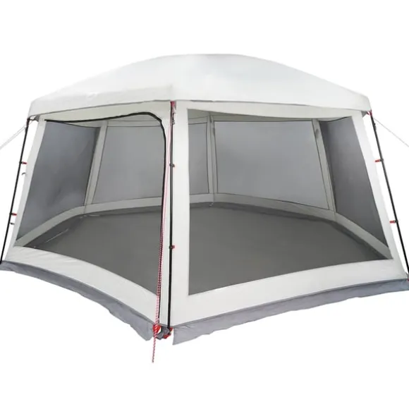 vidaXL pooltelt med aftagelig flue og netvægge 618x532 cm grå