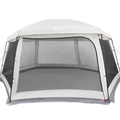 vidaXL pooltelt med aftagelig flue og netvægge 618x532 cm grå