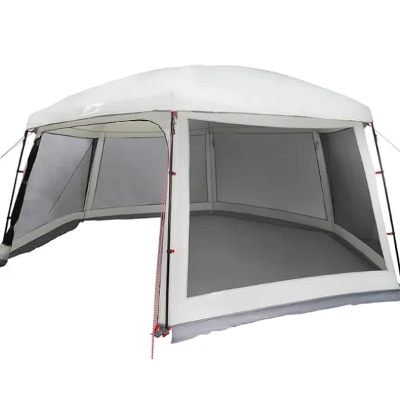 vidaXL pooltelt med aftagelig flue og netvægge 618x532 cm grå
