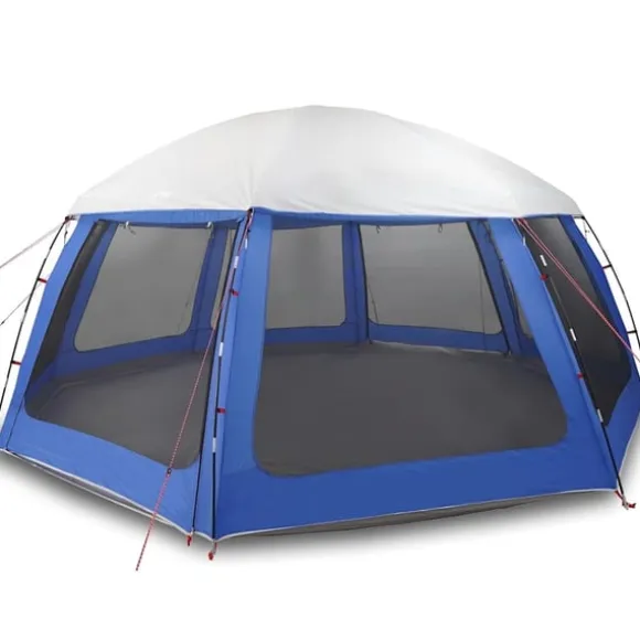 vidaXL pooltelt med aftagelig flue og netvægge 612x612 cm azurblå