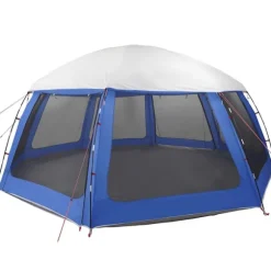 vidaXL pooltelt med aftagelig flue og netvægge 612x612 cm azurblå