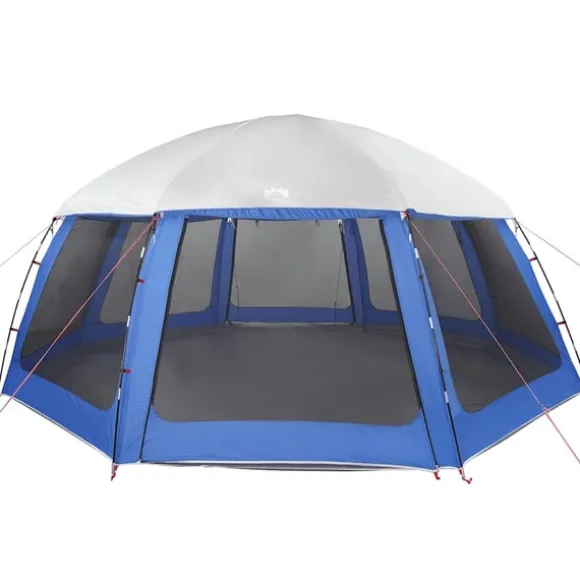 vidaXL pooltelt med aftagelig flue og netvægge 612x612 cm azurblå