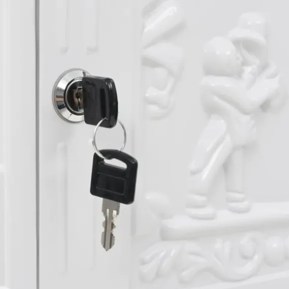 vidaXL postkasse med piedestal aluminium vintagestil rustbestandig hvid - Postkasser