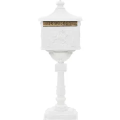 vidaXL postkasse med piedestal aluminium vintagestil rustbestandig hvid - Postkasser