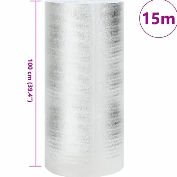 vidaXL Radiator varmereflektor Sølv 1 x 15 m Aluminium