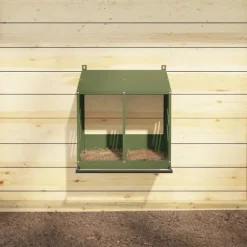 vidaXL redekasse til høns med 2 rum metal olivengrøn