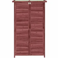 vidaXL redskabsskur til haven 83x57x140 cm massivt fyrretræ mokkafarve - Skure & Redskabsskure