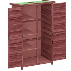 vidaXL redskabsskur til haven 83x57x140 cm massivt fyrretræ mokkafarve - Skure & Redskabsskure