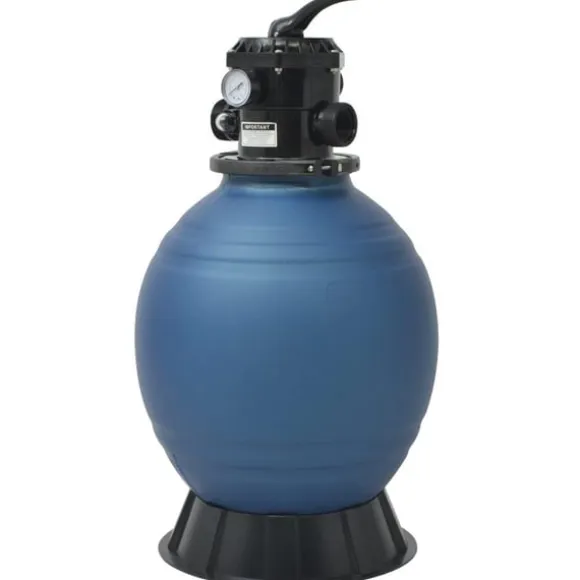 vidaXL sandfilter til pool multiventil med 6 indstillinger blå 460 mm