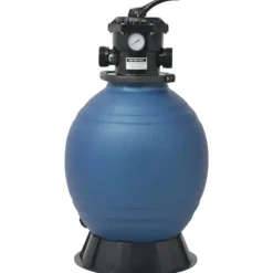 vidaXL sandfilter til pool multiventil med 6 indstillinger blå 460 mm