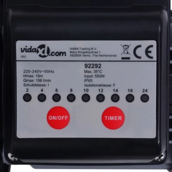vidaXL sandfilterpumpe med timer 550 W 50 l