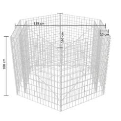 vidaXL sekskantet gabion-højbed 160x134x100 cm - Plantekrukker