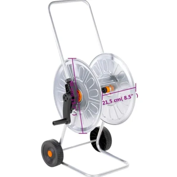 vidaXL slangetromle til 60 m 1/2" slange stål - Opbevaring af haveslanger