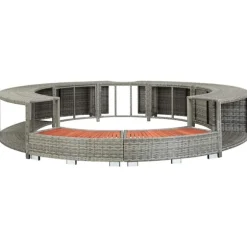 vidaXL spakant polyrattan grå