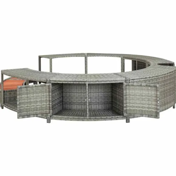 vidaXL spakant polyrattan grå