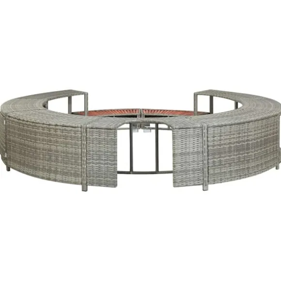 vidaXL spakant polyrattan grå