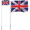 vidaXL Storbritannien flag og flagstang 5,55 m aluminium