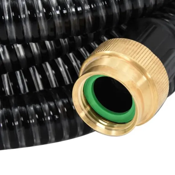 vidaXL sugeslange med messingkoblinger 1,1" 25 m PVC sort - Haveslanger