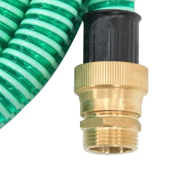 vidaXL sugeslange med messingkoblinger 1,1" 7 m PVC grøn - Haveslanger