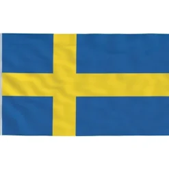 vidaXL Sverige flag og flagstang 6,23 m aluminium