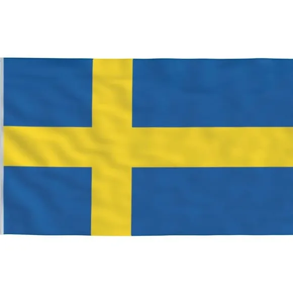 vidaXL Sverige flag og flagstang 5,55 m aluminium - Flag & vimpler