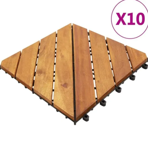 vidaXL terrassefliser 10 stk. 30x30 cm massivt akacietræ - Gulve
