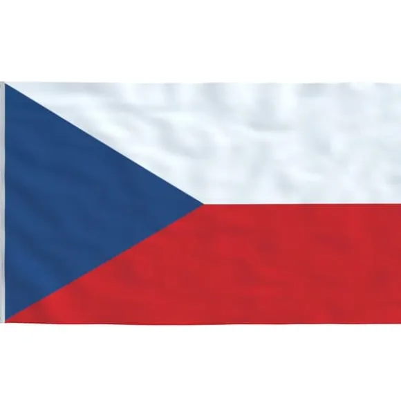vidaXL Tjekkiet flag og flagstang 6,23 m aluminium - Flag & vimpler