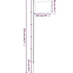 vidaXL Tjekkiet flag og flagstang 6,23 m aluminium - Flag & vimpler