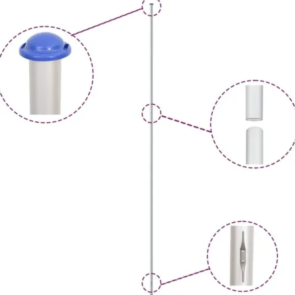 vidaXL Tjekkiet flag og flagstang 6,23 m aluminium