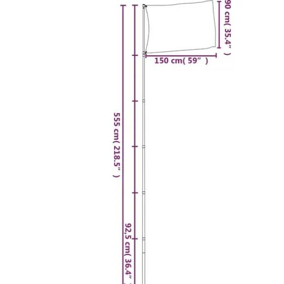 vidaXL Tjekkiet flag og flagstang 5,55 m aluminium