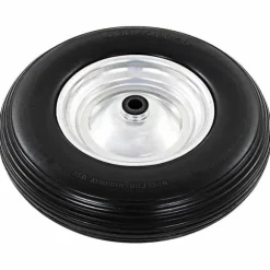 vidaXL trillebørshjul med aksel 2 stk. massivt PU 4.00-8 390 mm