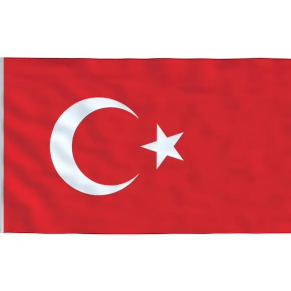 vidaXL Tyrkiet flag og flagstang 6,23 m aluminium