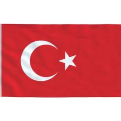 vidaXL Tyrkiet flag og flagstang 5,55 m aluminium