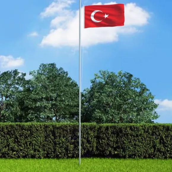 vidaXL Tyrkiets flag 90x150 cm - Flag & vimpler