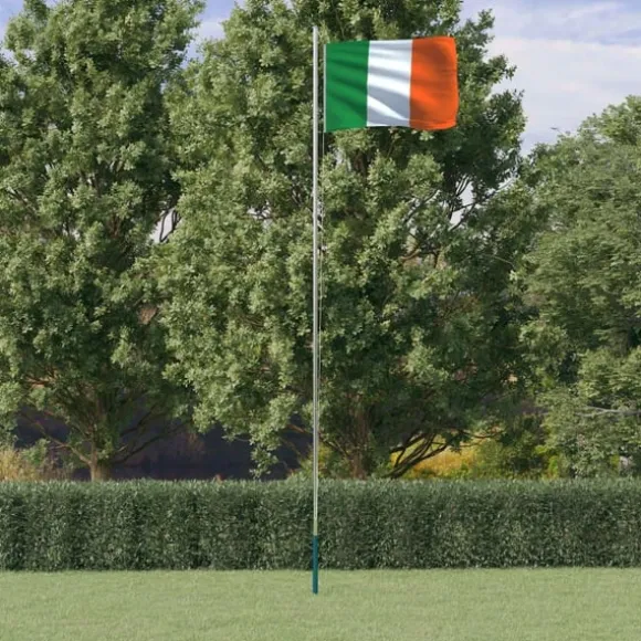 vidaXL Tyskland flag og flagstang 6,23 m aluminium