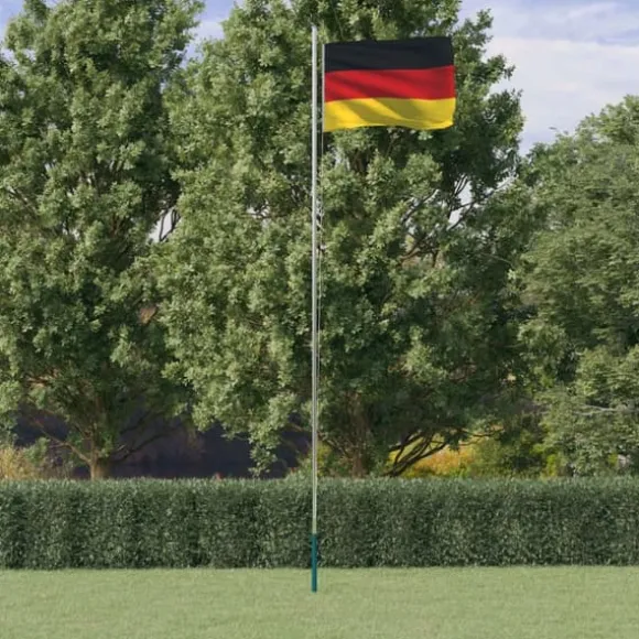 vidaXL Tyskland flag og flagstang 6,23 m aluminium - Flag & vimpler